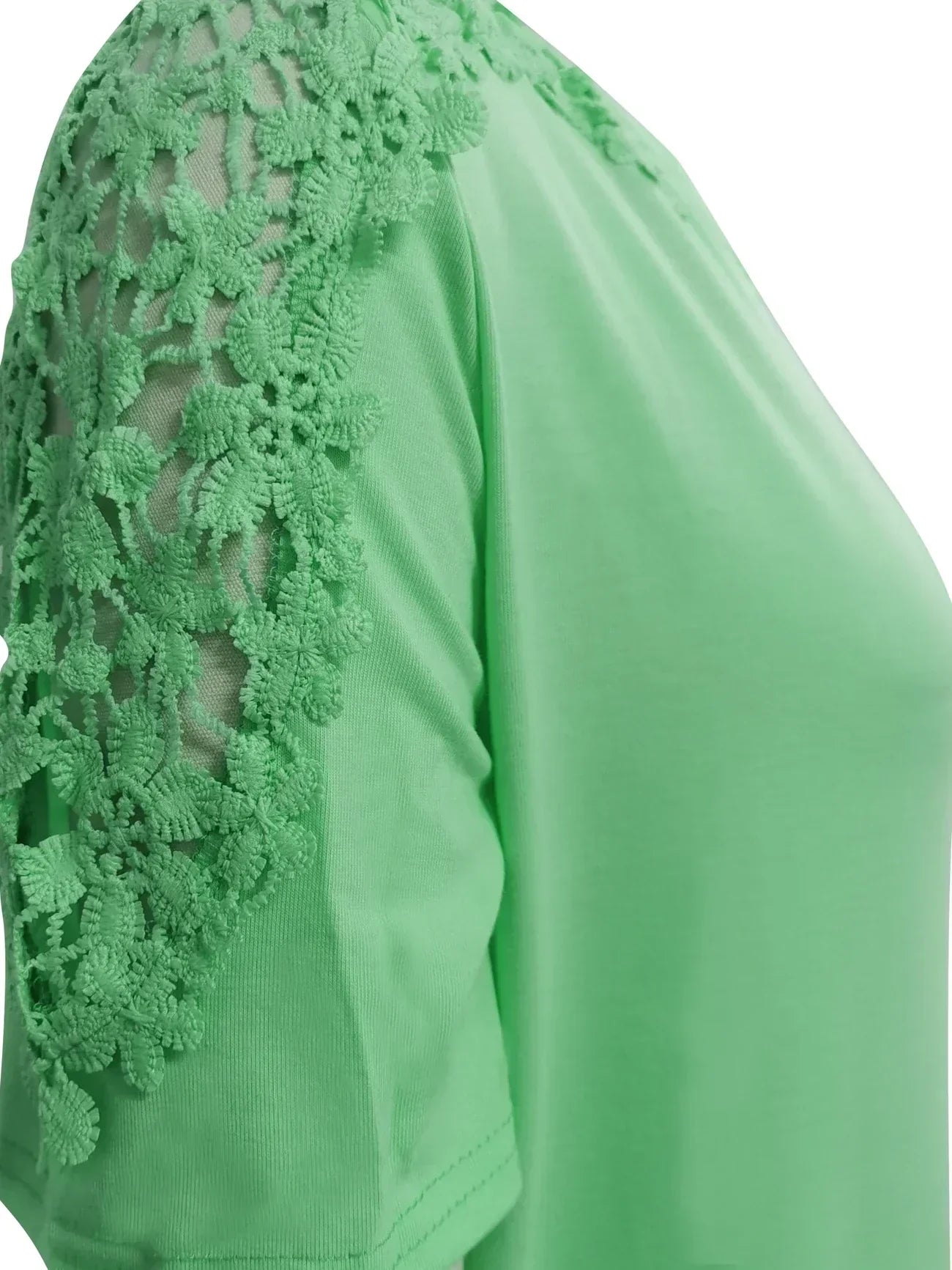 Ylfrun | Elegant Summer Short-Sleeved T-Shirt with Long Lace
