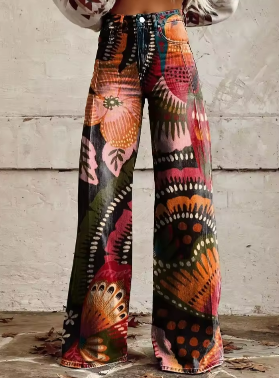 Alberta | Printed Wide-Leg Trousers