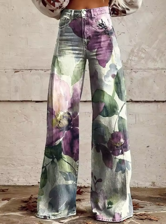 Alberta | Printed Wide-Leg Trousers