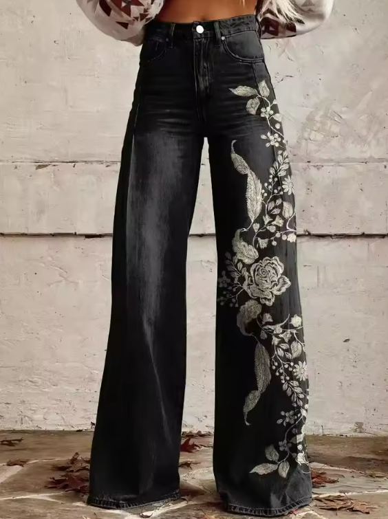 Alberta | Printed Wide-Leg Trousers