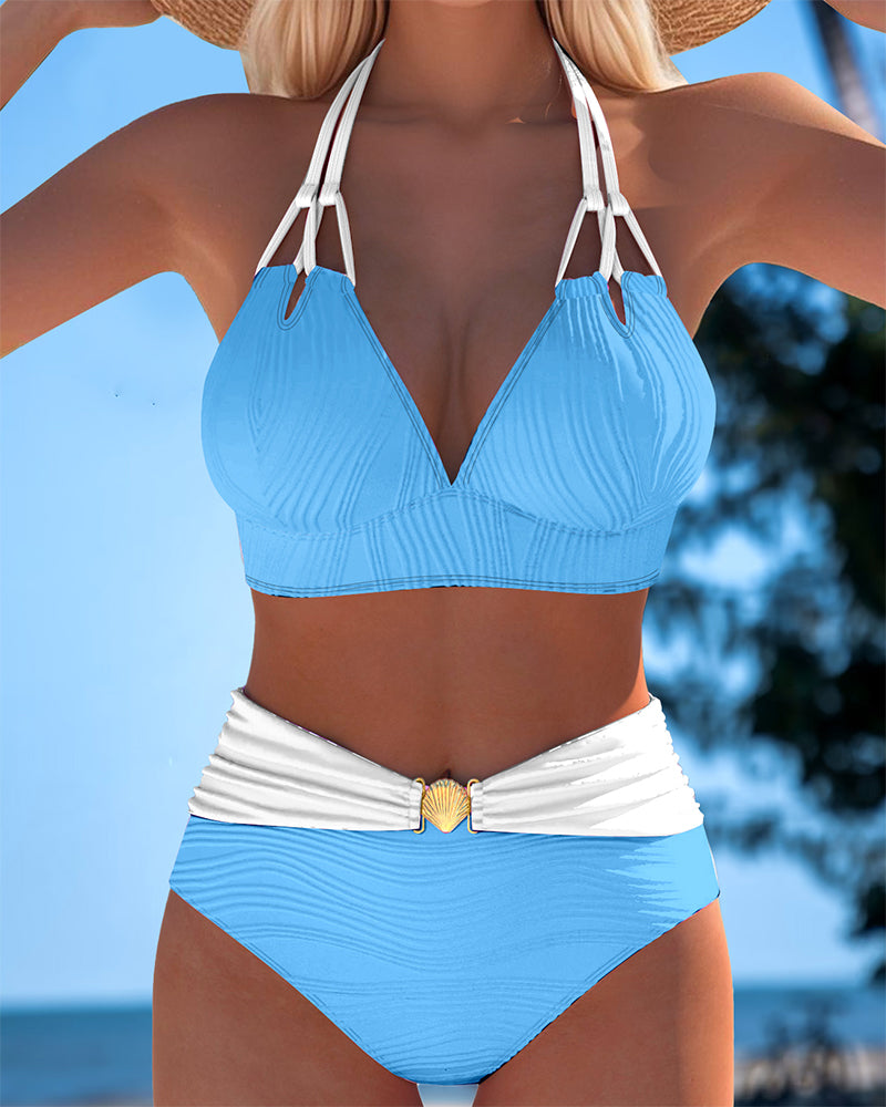 Crimson coast | High-Waisted swimsuit