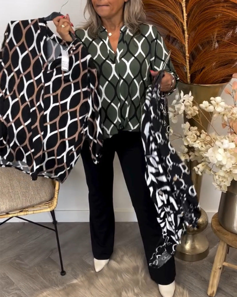 Hedda | Relaxed Long-Sleeve Top with a Stylish Pattern