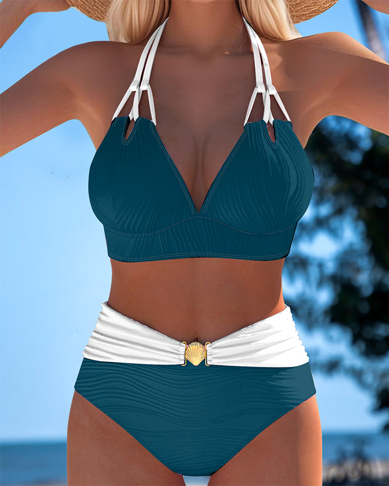 Crimson coast | High-Waisted swimsuit