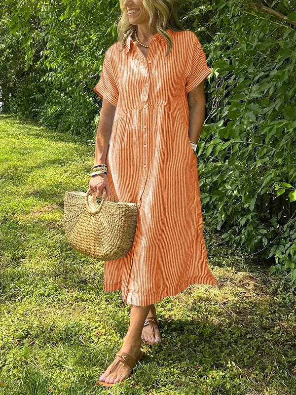 Alice | Striped Shirt Dress with Pockets