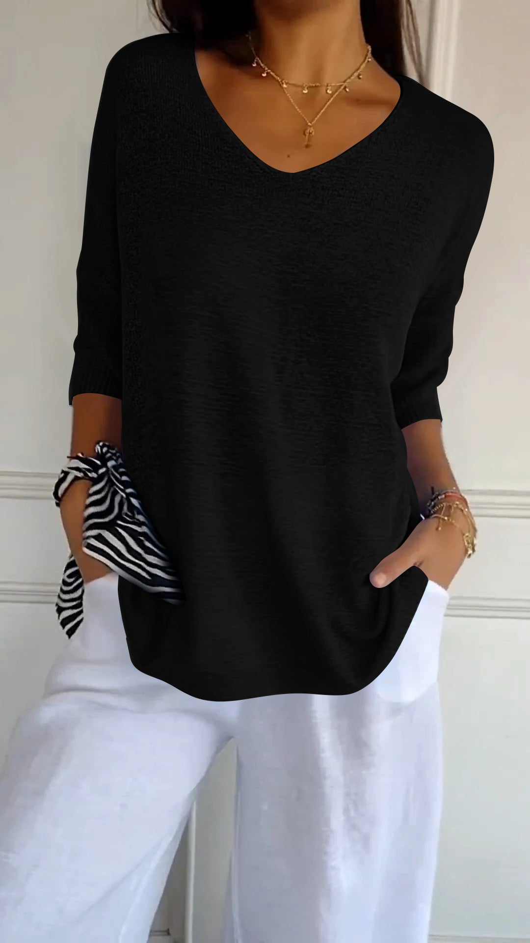 Pihla | Relaxed V-Neck Sweater