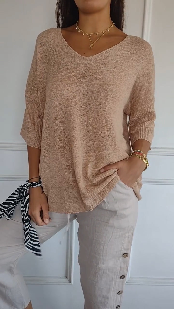Pihla | Relaxed V-Neck Sweater