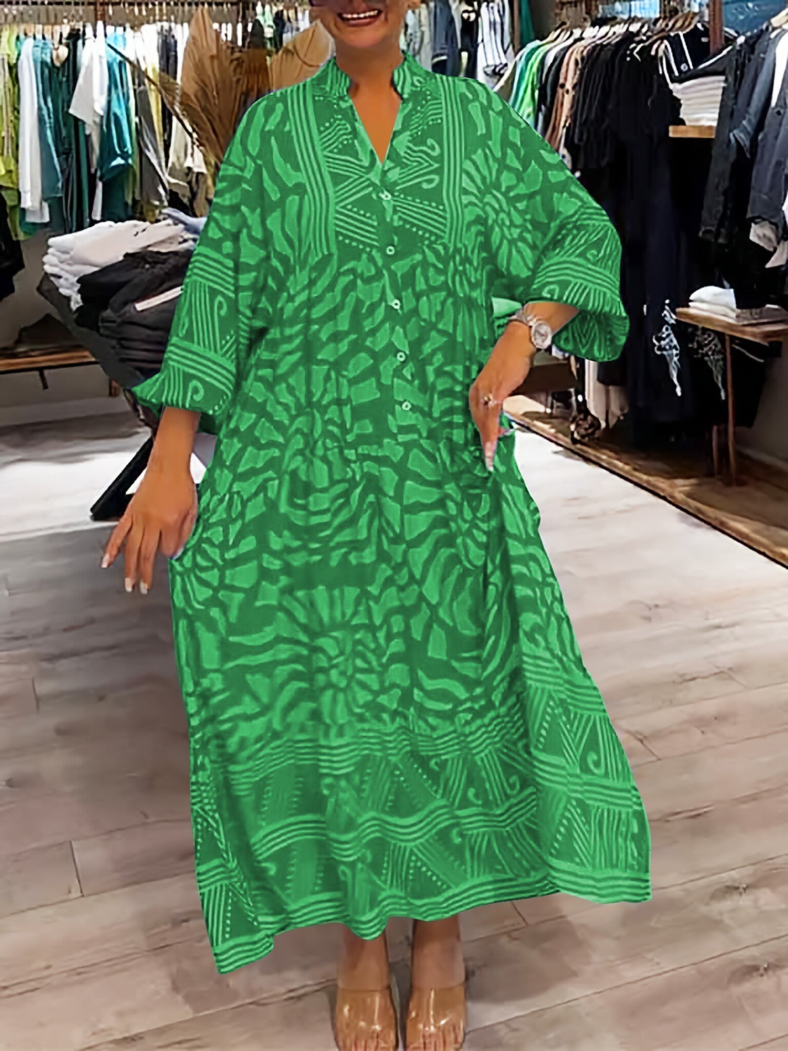 Isabella | V-neck Dress with Print