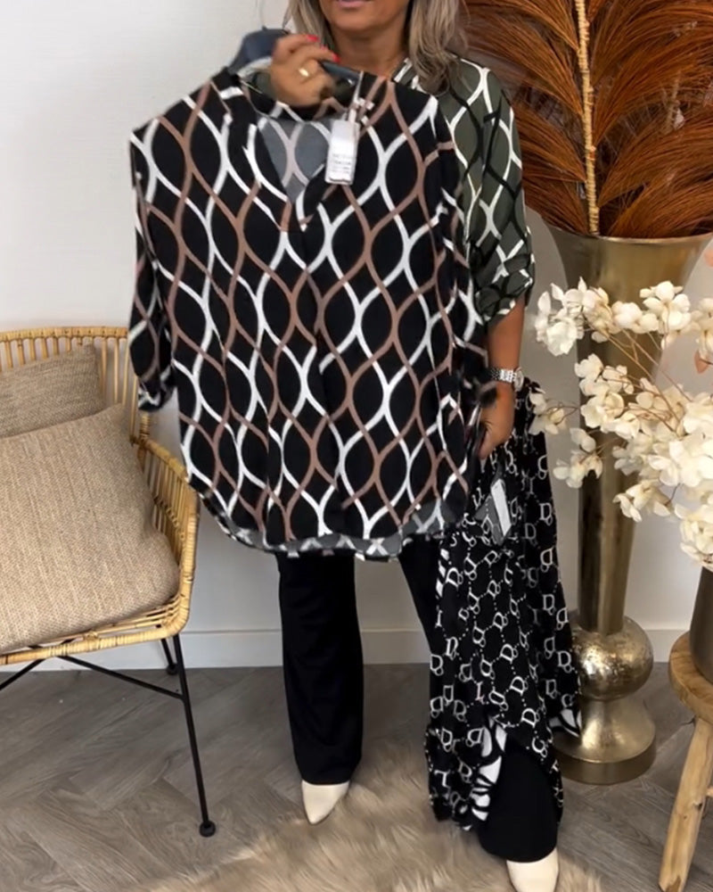 Hedda | Relaxed Long-Sleeve Top with a Stylish Pattern
