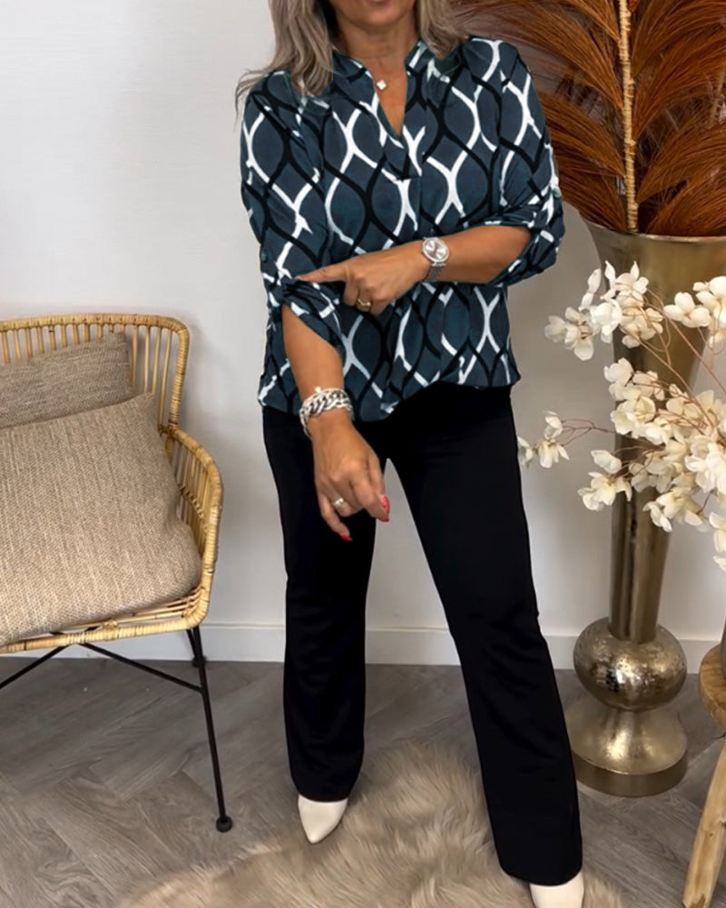 Hedda | Relaxed Long-Sleeve Top with a Stylish Pattern