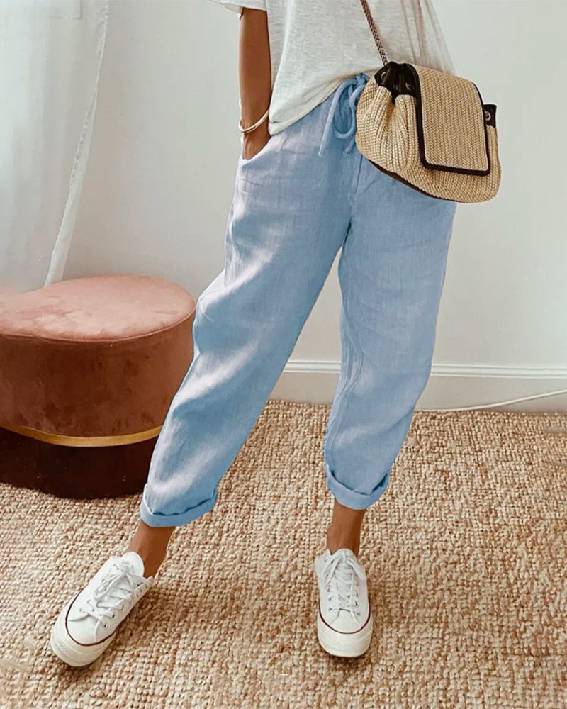 Pansy | Casual & Elegant Linen Sweatpants