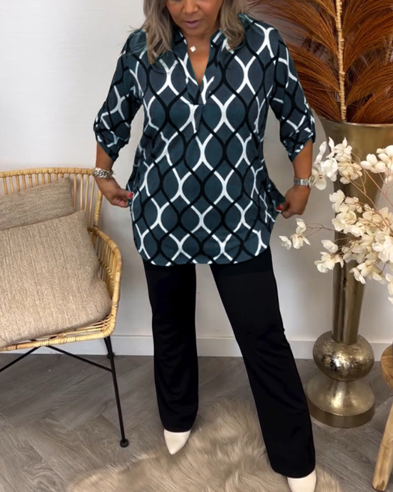 Hedda | Relaxed Long-Sleeve Top with a Stylish Pattern