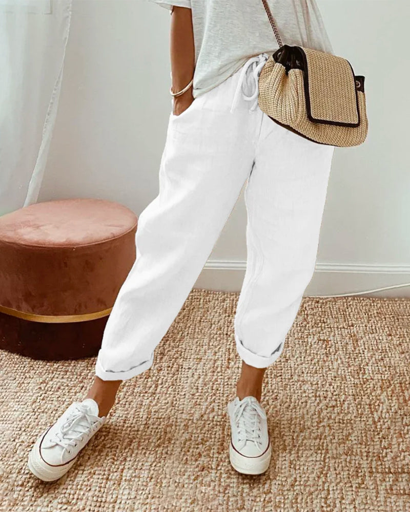 Pansy | Casual & Elegant Linen Sweatpants