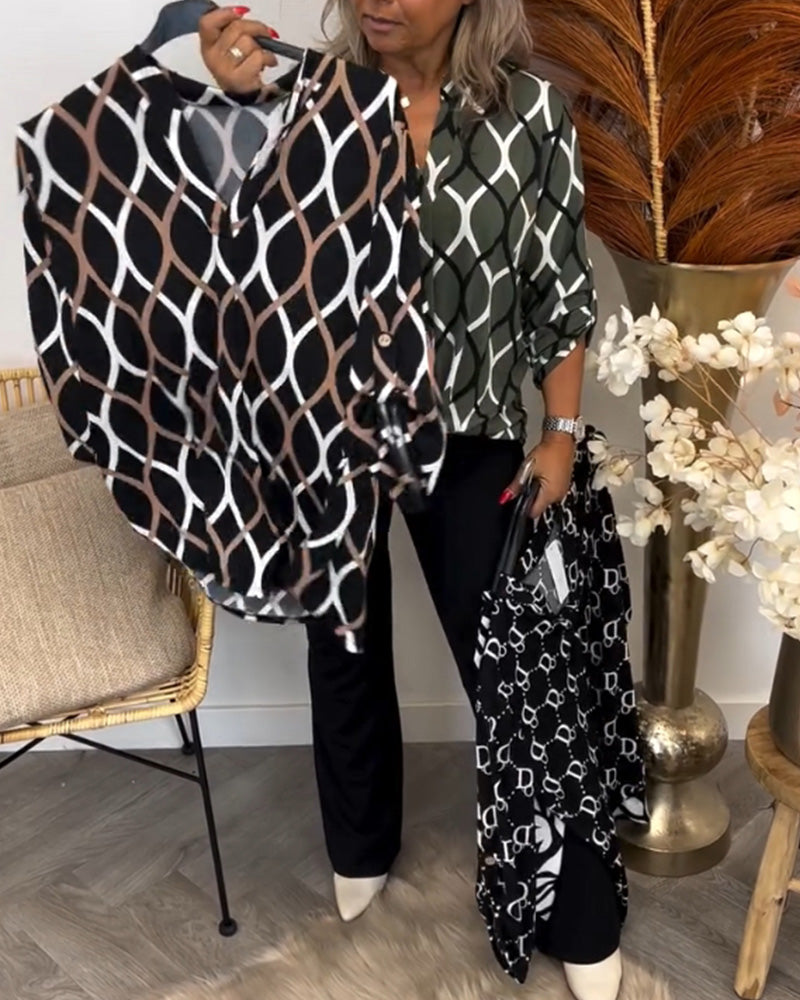 Hedda | Relaxed Long-Sleeve Top with a Stylish Pattern