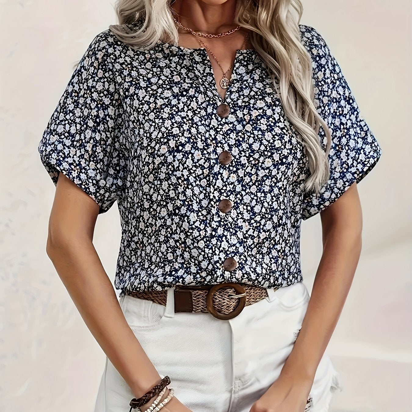 Lily | Floral Button-up Blouse
