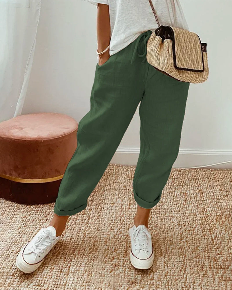 Pansy | Casual & Elegant Linen Sweatpants
