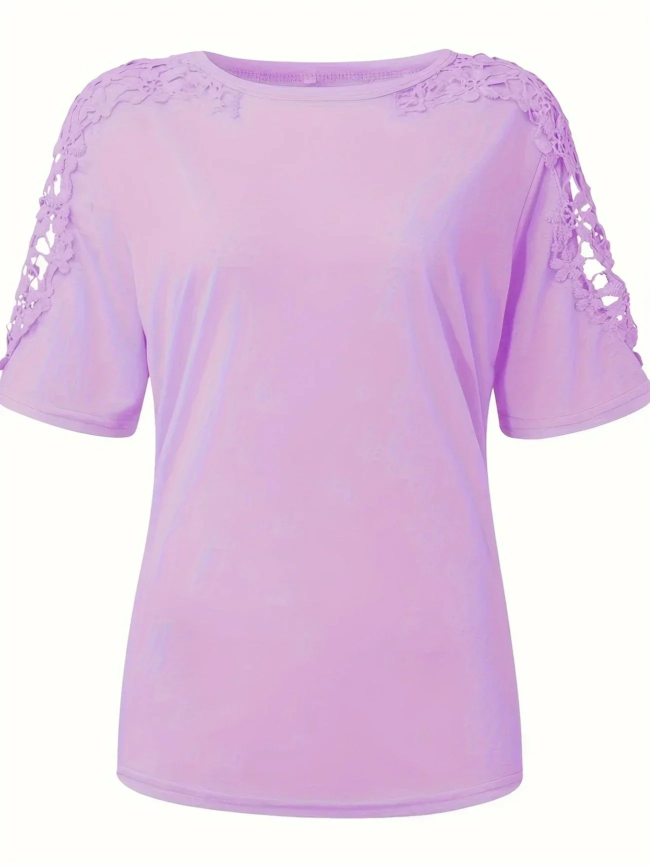 Ylfrun | Elegant Summer Short-Sleeved T-Shirt with Long Lace