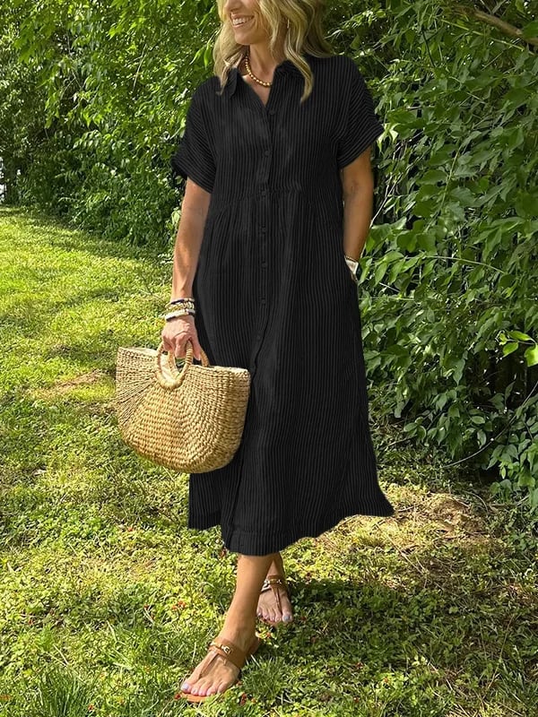Alice | Striped Shirt Dress with Pockets