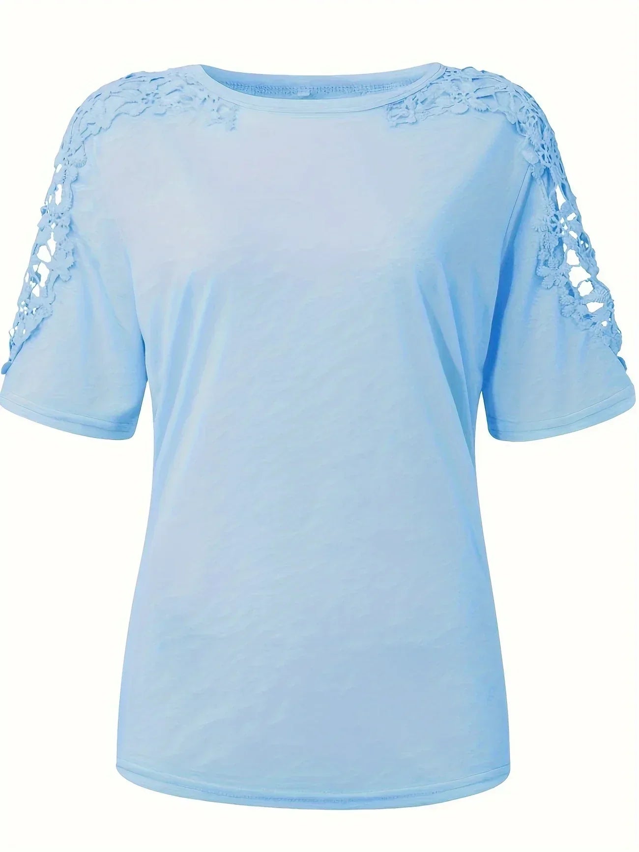 Ylfrun | Elegant Summer Short-Sleeved T-Shirt with Long Lace