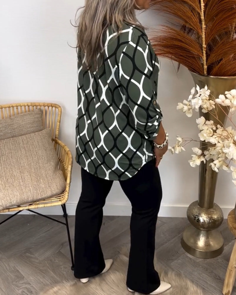 Hedda | Relaxed Long-Sleeve Top with a Stylish Pattern