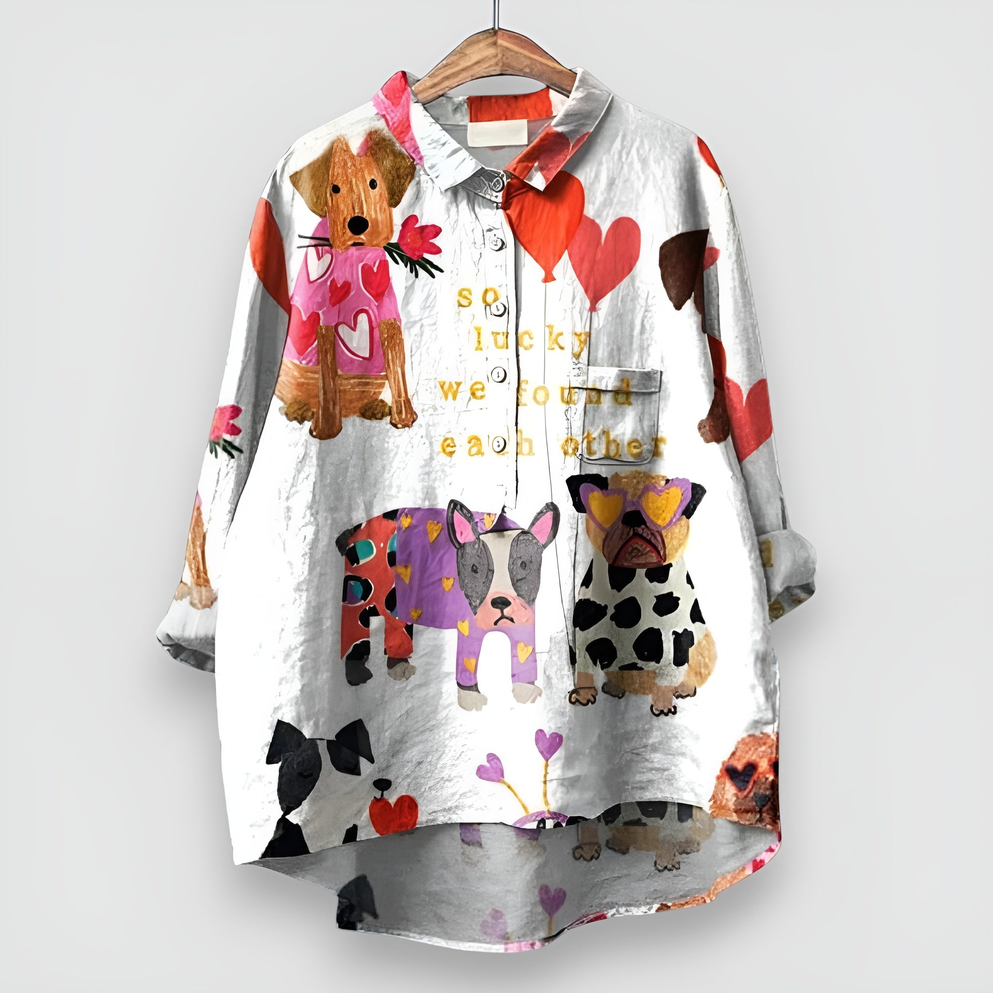 Mina | Feminine chemise with dog motif