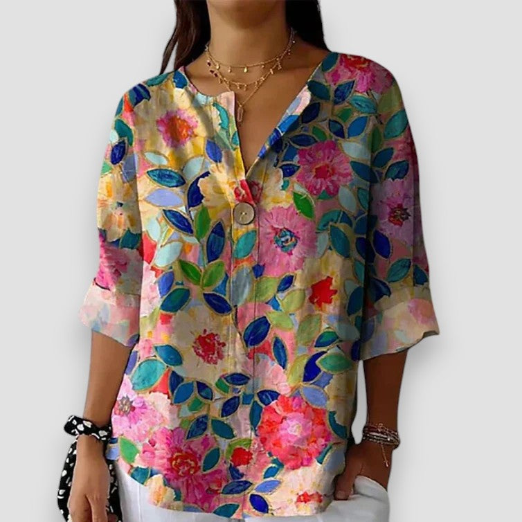 Roxane | Vintage Shirt with Flowers