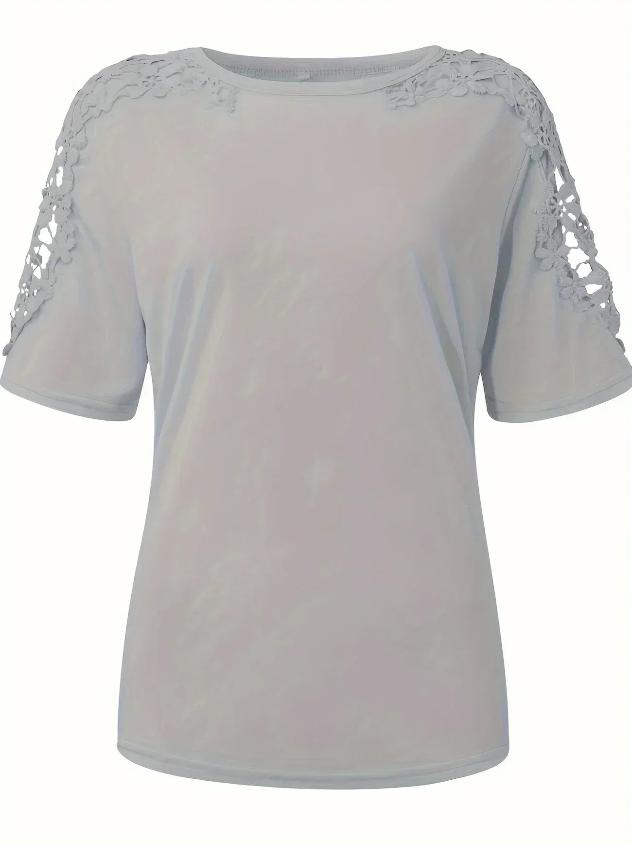 Ylfrun | Elegant Summer Short-Sleeved T-Shirt with Long Lace