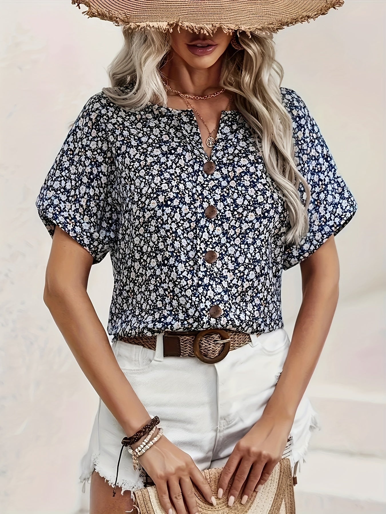 Lily | Floral Button-up Blouse