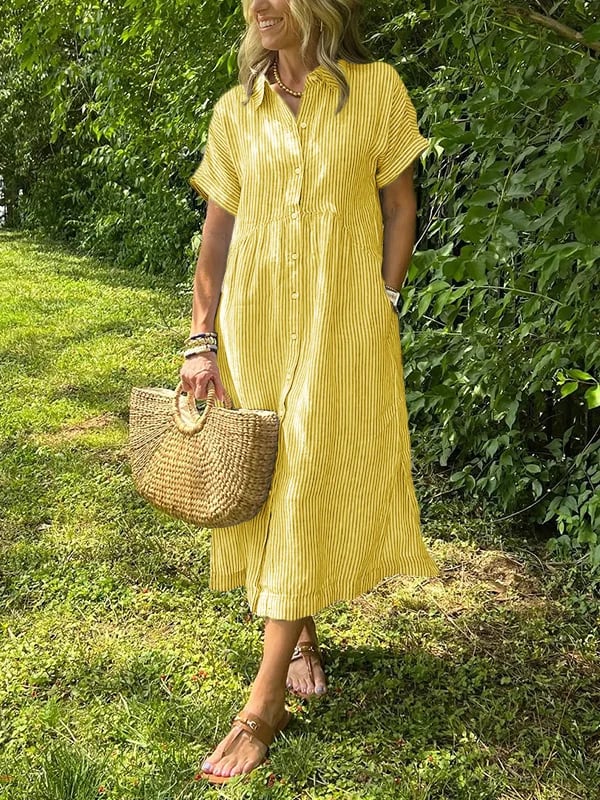 Alice | Striped Shirt Dress with Pockets