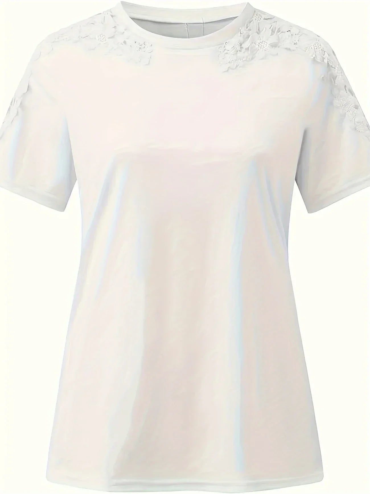 Ylfrun | Elegant Summer Short-Sleeved T-Shirt with Long Lace