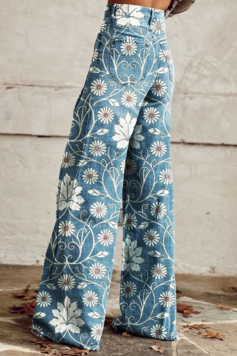 Alberta | Printed Wide-Leg Trousers