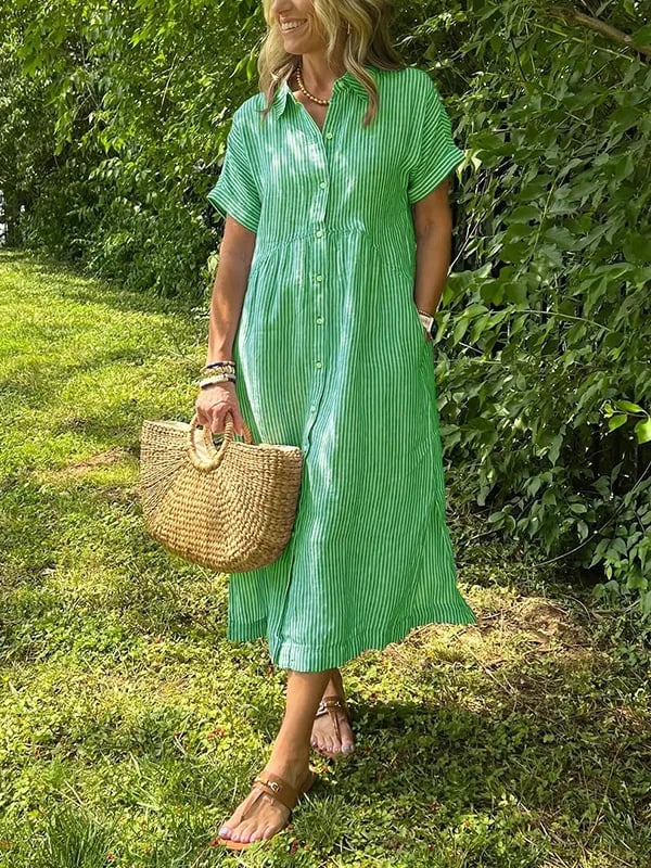 Alice | Striped Shirt Dress with Pockets