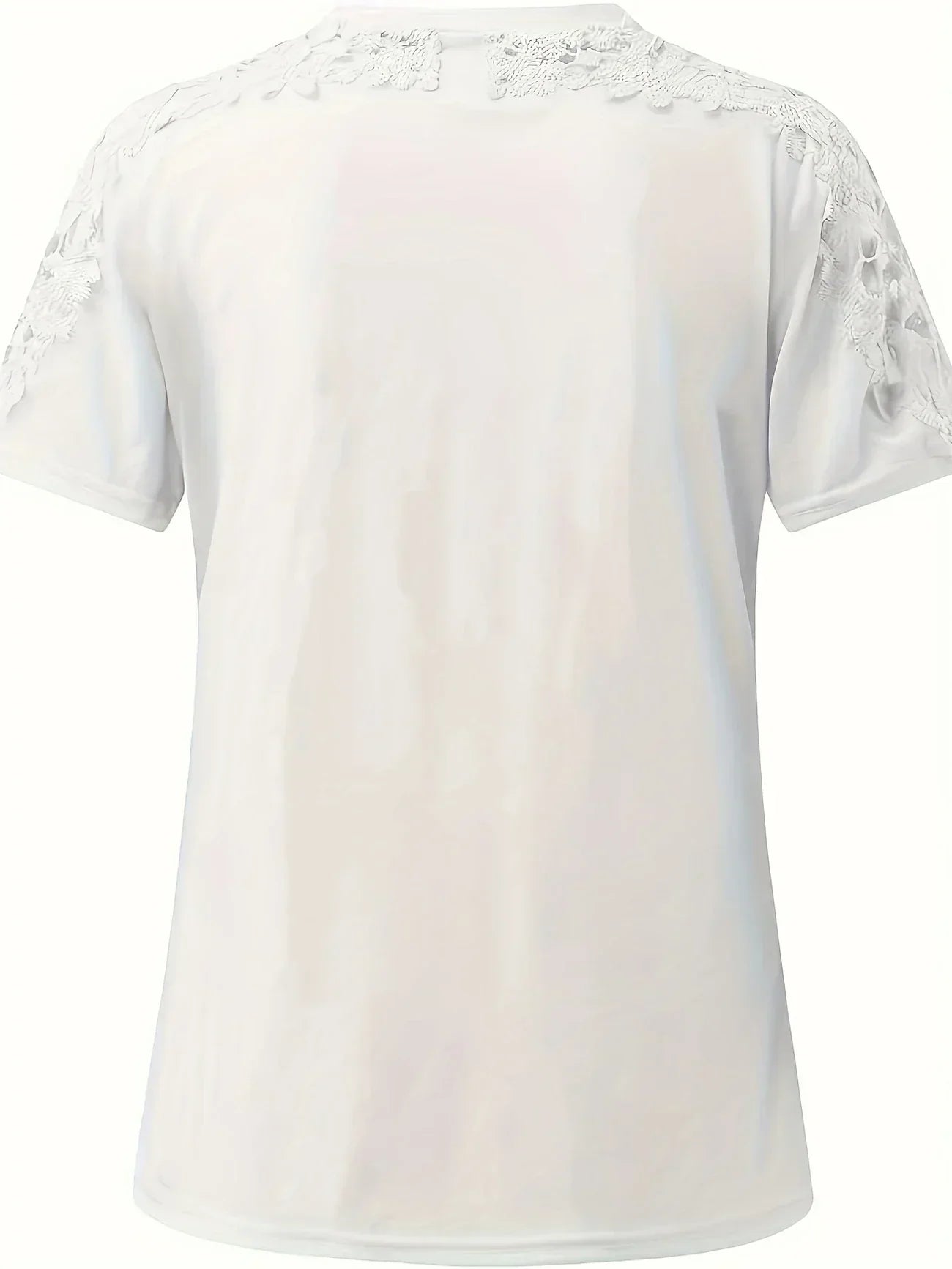 Ylfrun | Elegant Summer Short-Sleeved T-Shirt with Long Lace
