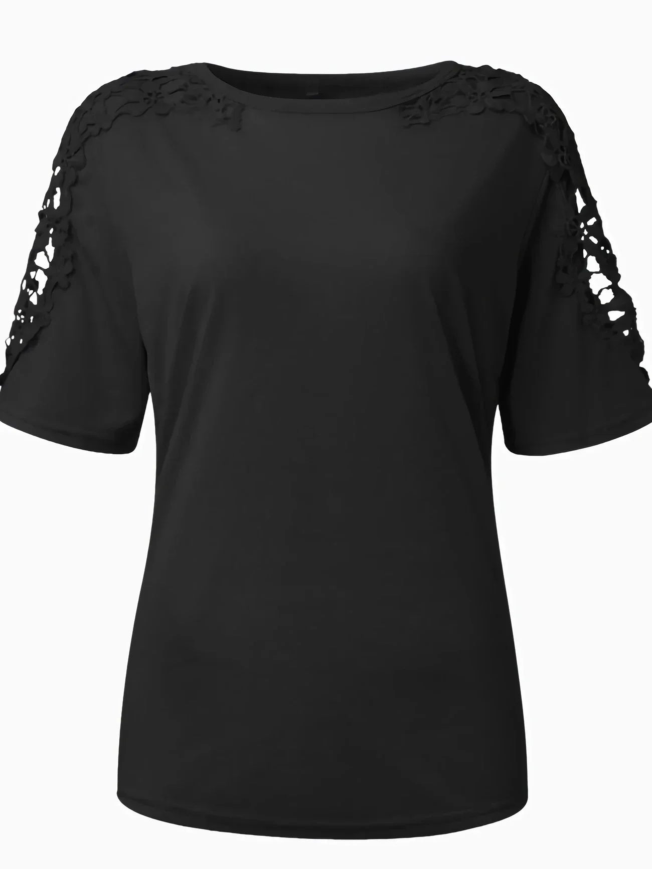 Ylfrun | Elegant Summer Short-Sleeved T-Shirt with Long Lace
