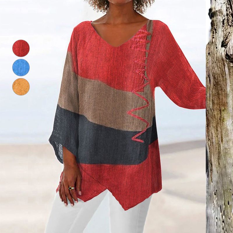 Grace | Artistic V-neck Tunic – Creative, Lightweight & Stylish
