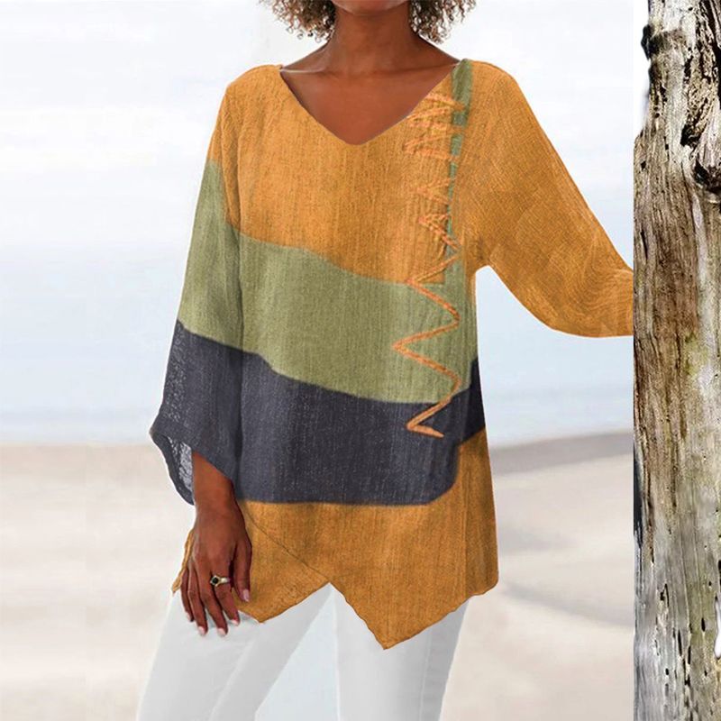 Grace | Artistic V-neck Tunic – Creative, Lightweight & Stylish