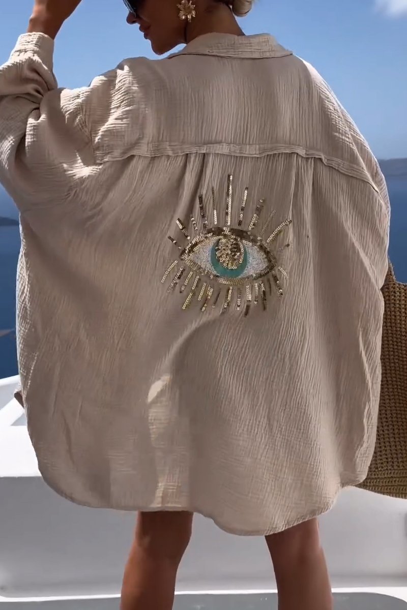 Sign | Loose Top with Devil's Eye Sequins