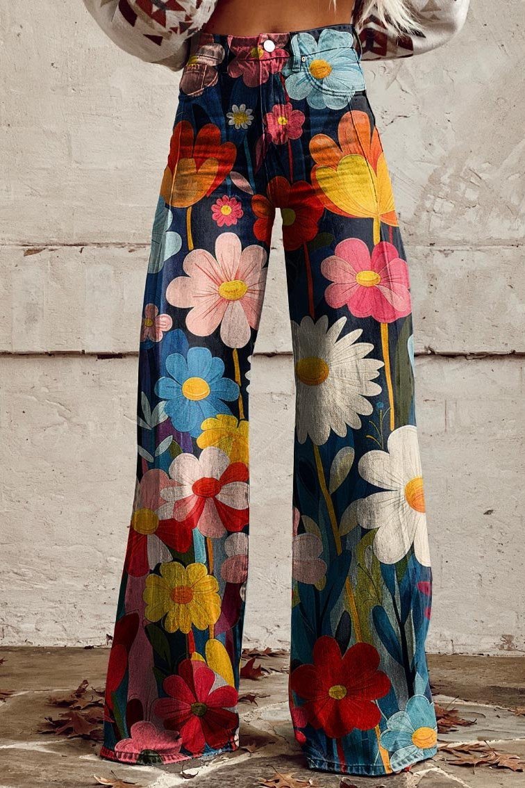 Alberta | Printed Wide-Leg Trousers