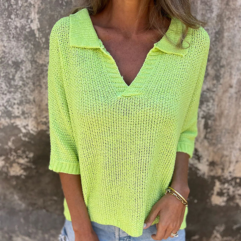 Leah | V-neck Top, Casual and Elegant