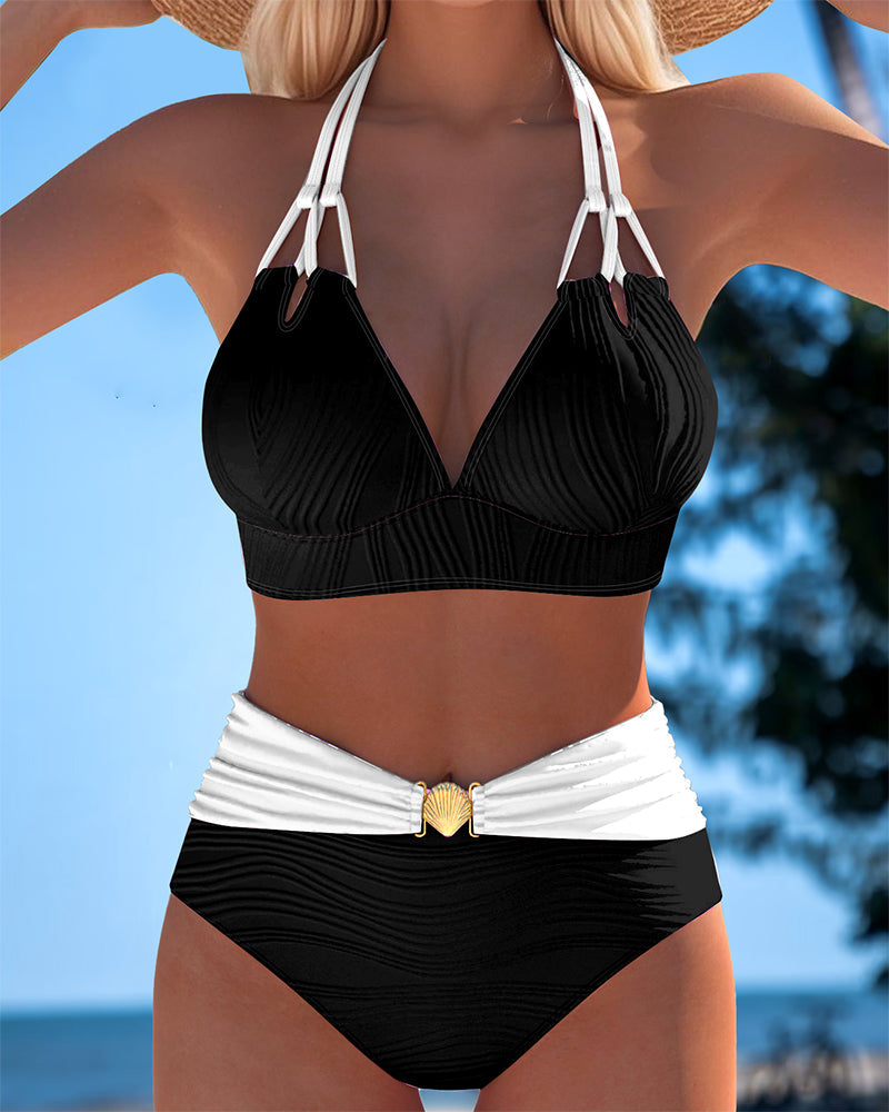 Crimson coast | High-Waisted swimsuit