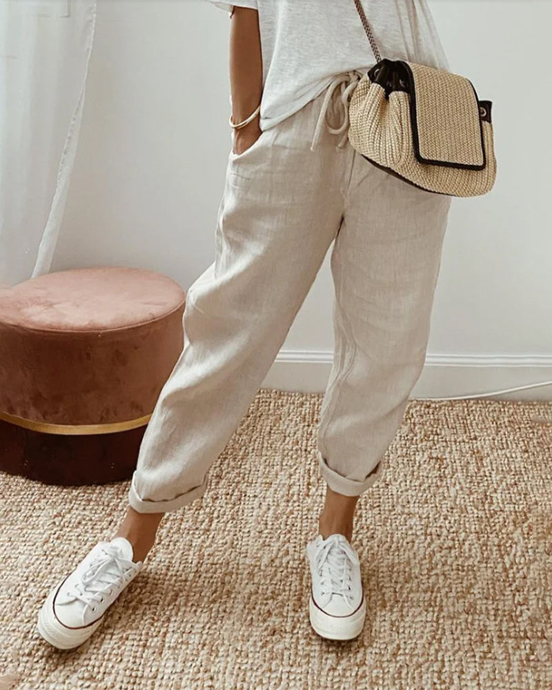 Pansy | Casual & Elegant Linen Sweatpants