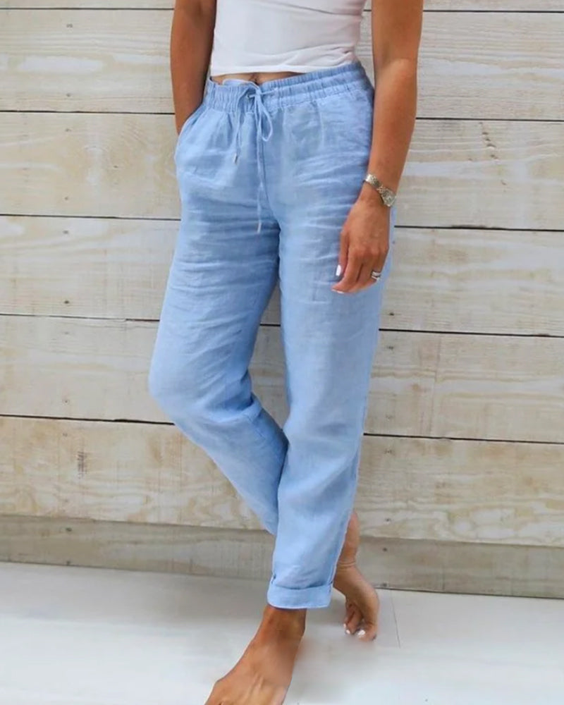 Monika | Linen Trousers With Elastic