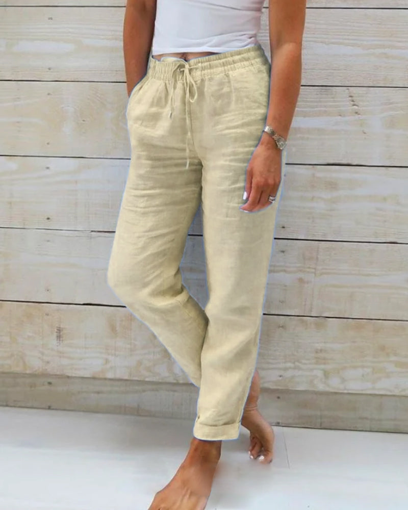 Monika | Linen Trousers With Elastic