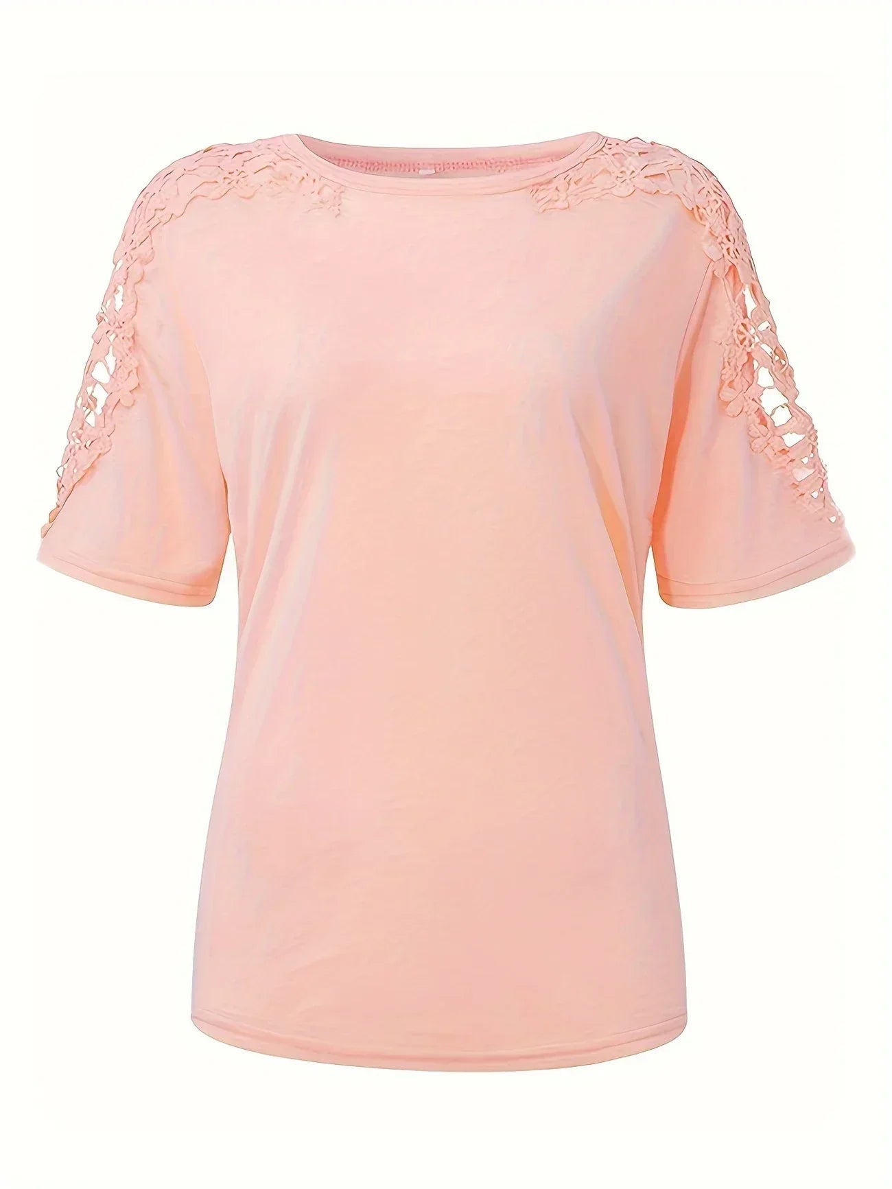 Ylfrun | Elegant Summer Short-Sleeved T-Shirt with Long Lace