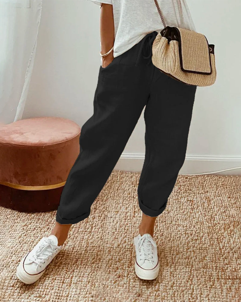 Pansy | Casual & Elegant Linen Sweatpants