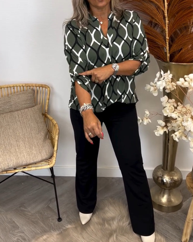 Hedda | Relaxed Long-Sleeve Top with a Stylish Pattern