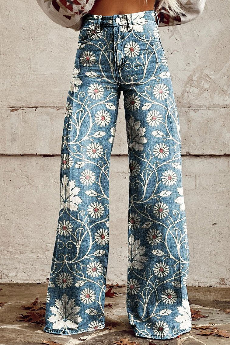 Alberta | Printed Wide-Leg Trousers