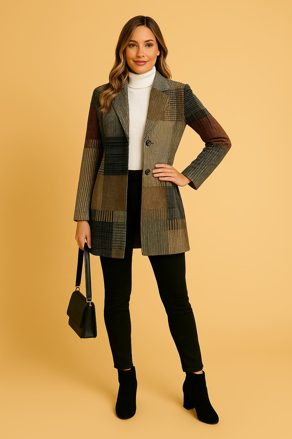 Marina | Elegant Blazer Coat with Pattern