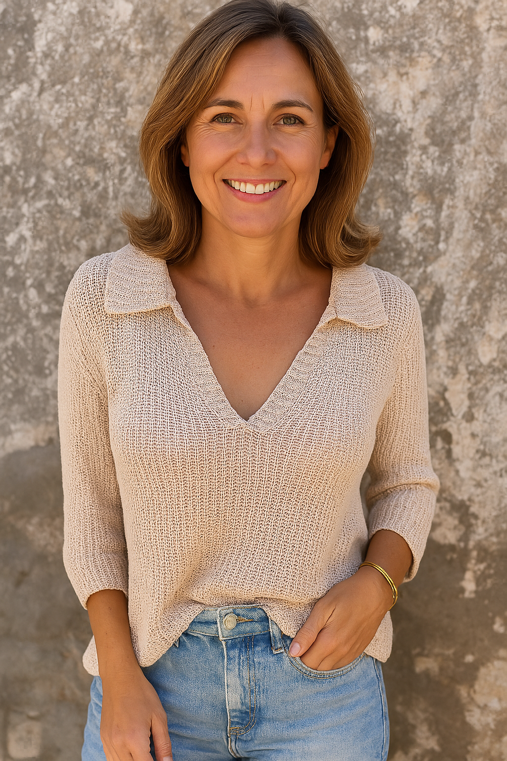 Leah | V-neck Top, Casual and Elegant