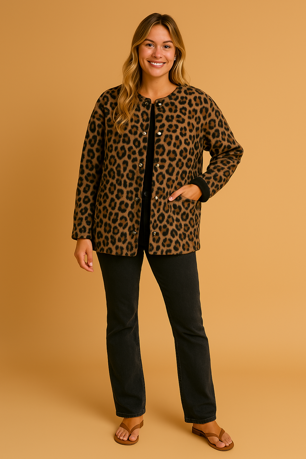 Mila | Trendy Jacket with Leopard Print