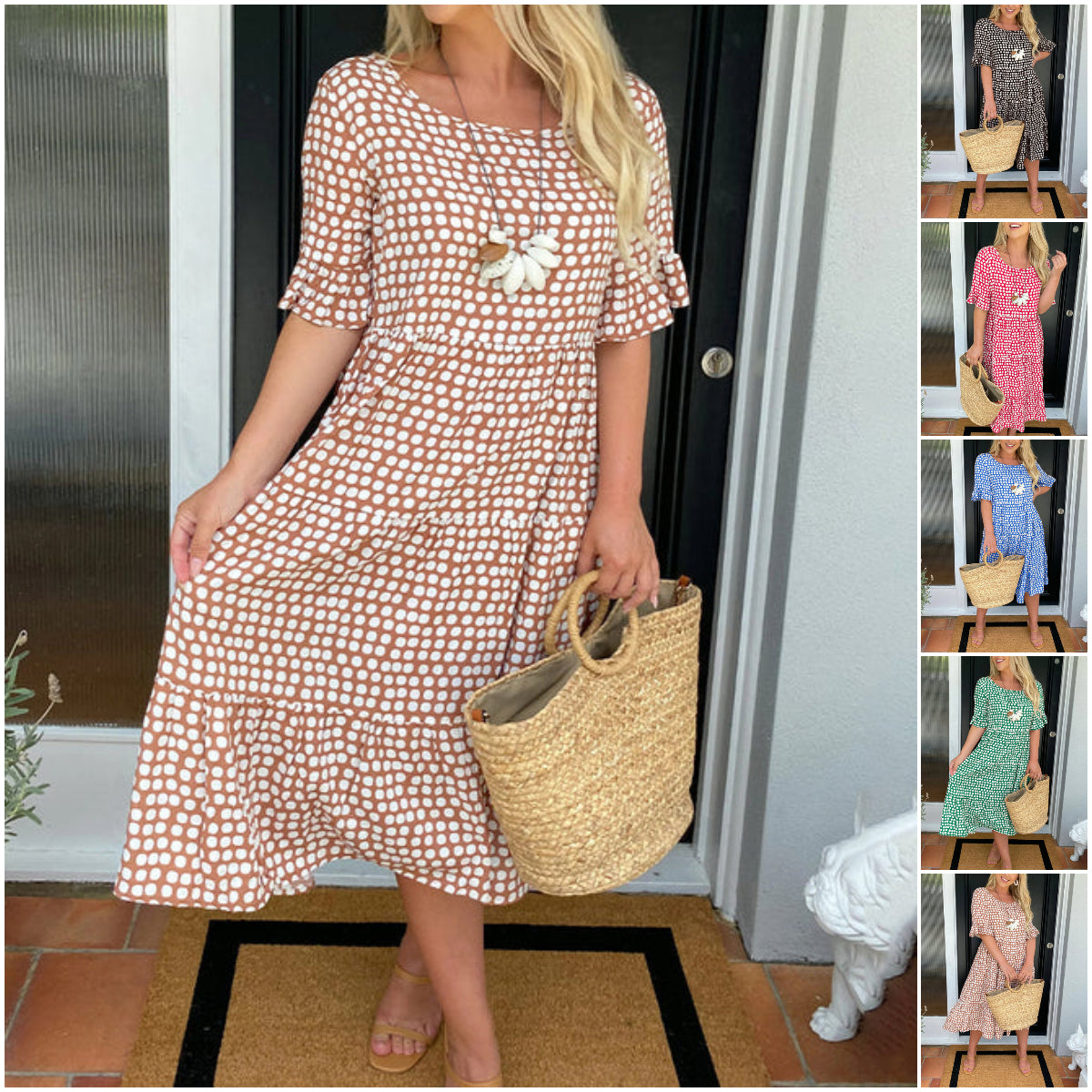Juna | Retro-style Lightweight Midi Dress
